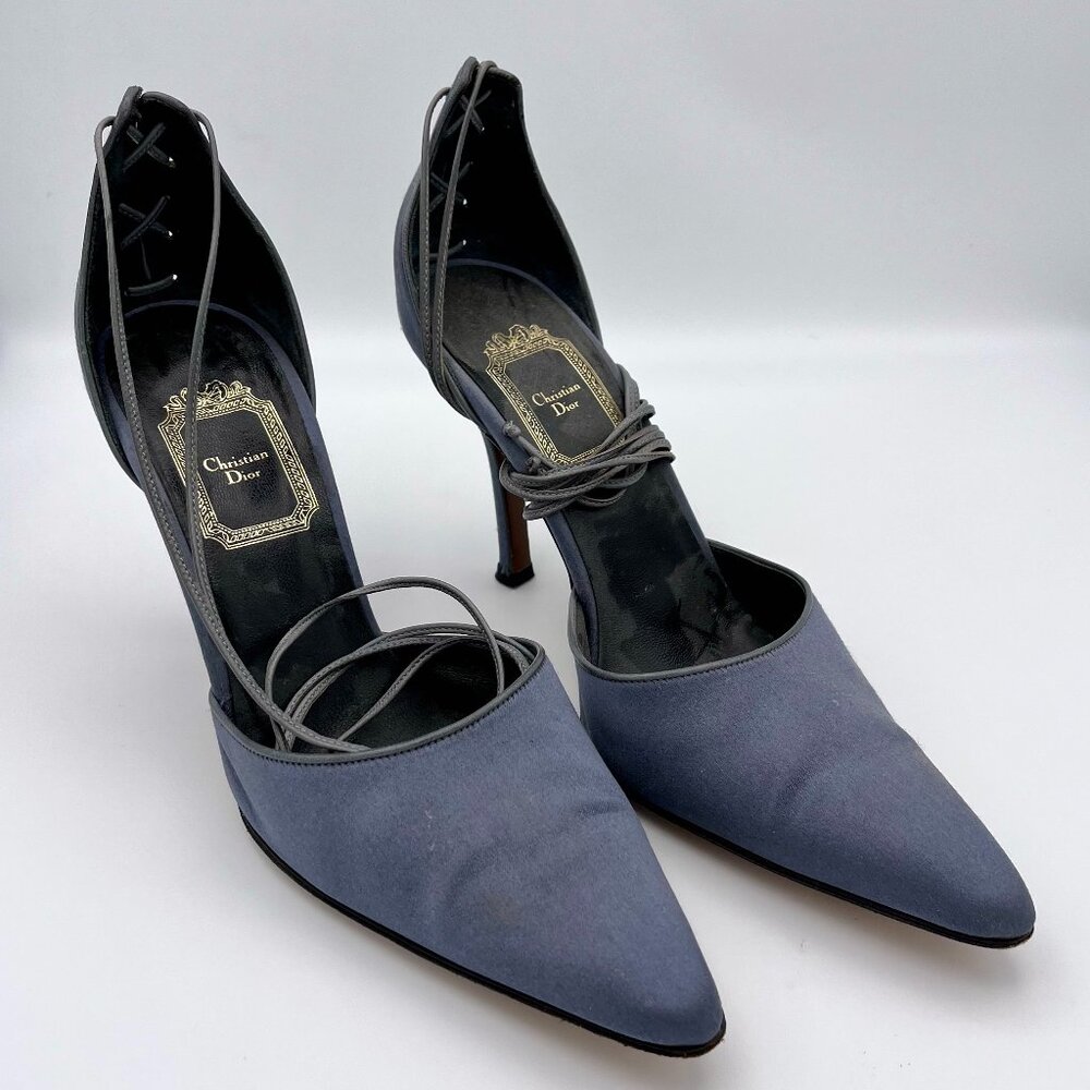 Christian Dior Heels – Size 37.5 EUR, Periwinkle Blue Satin